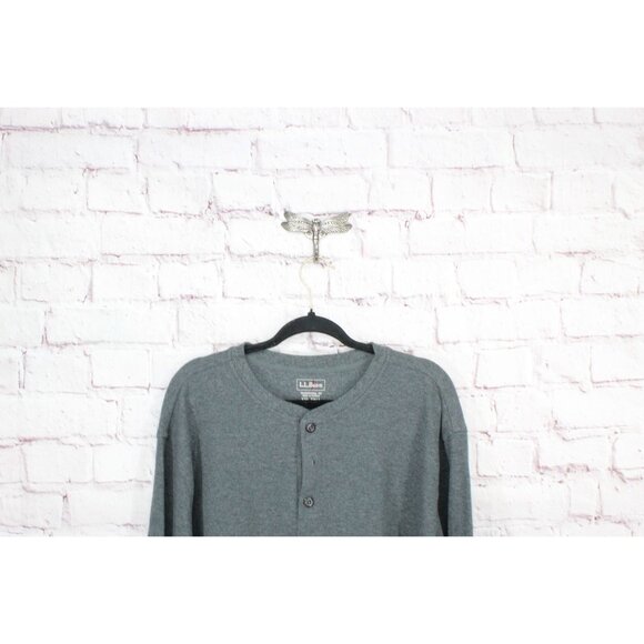 LL Bean Unshrinkable Mini Waffle Henley Long Sleeve Traditional Fit XXL Tall - Picture 2 of 12